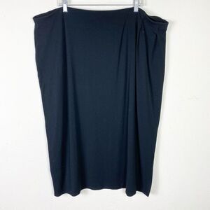 J. Jill Wearever Collection Black Stretch Knee Length Wrap Skirt Plus Size 3X